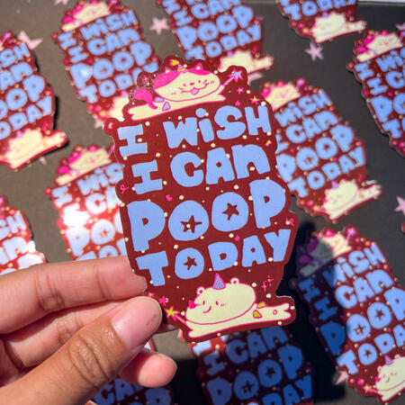 I WISH I CAN POOP STICKER